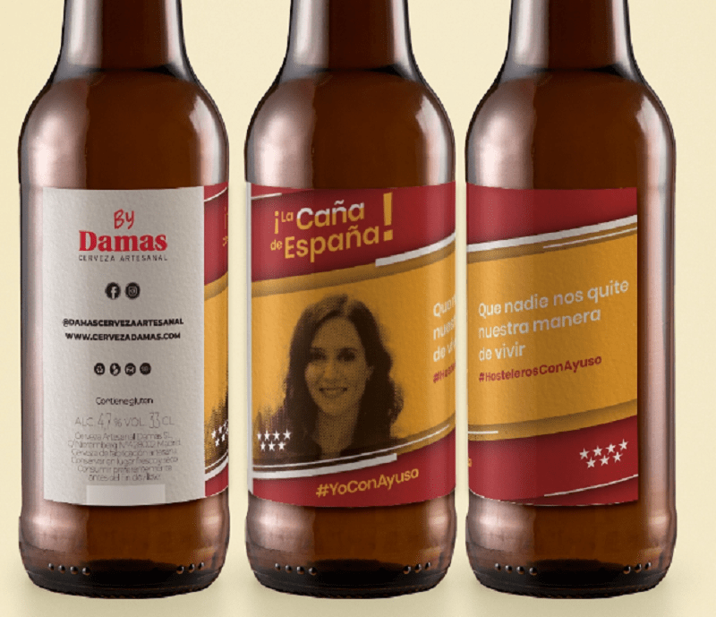 La Caña de España, una cerveza con la imagen de Ayuso como