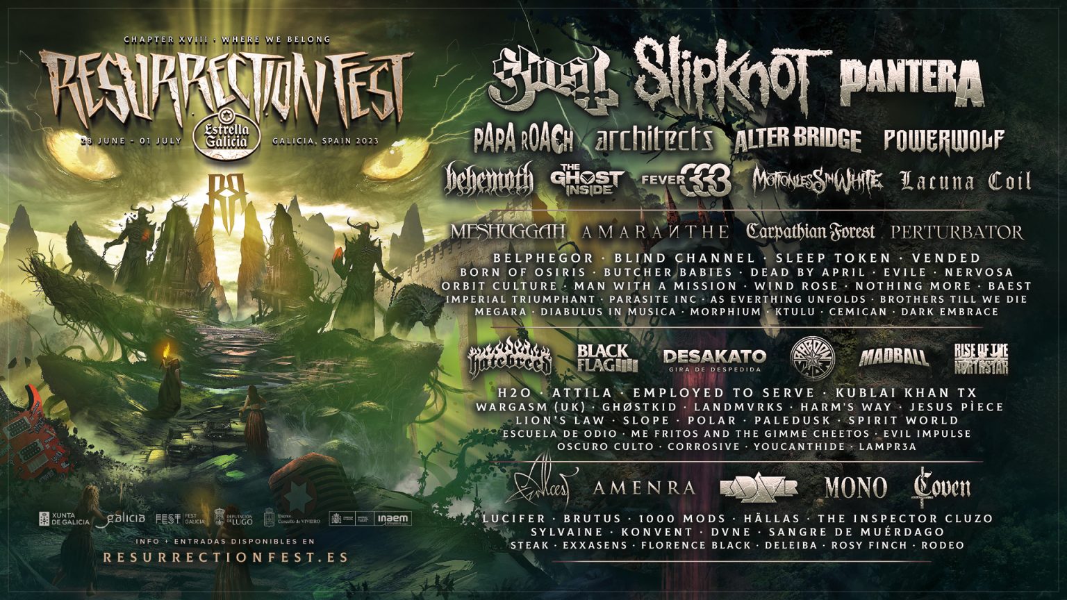 Resurrection Fest 2023 entradas casi agotadas con Slipknot, Pantera y